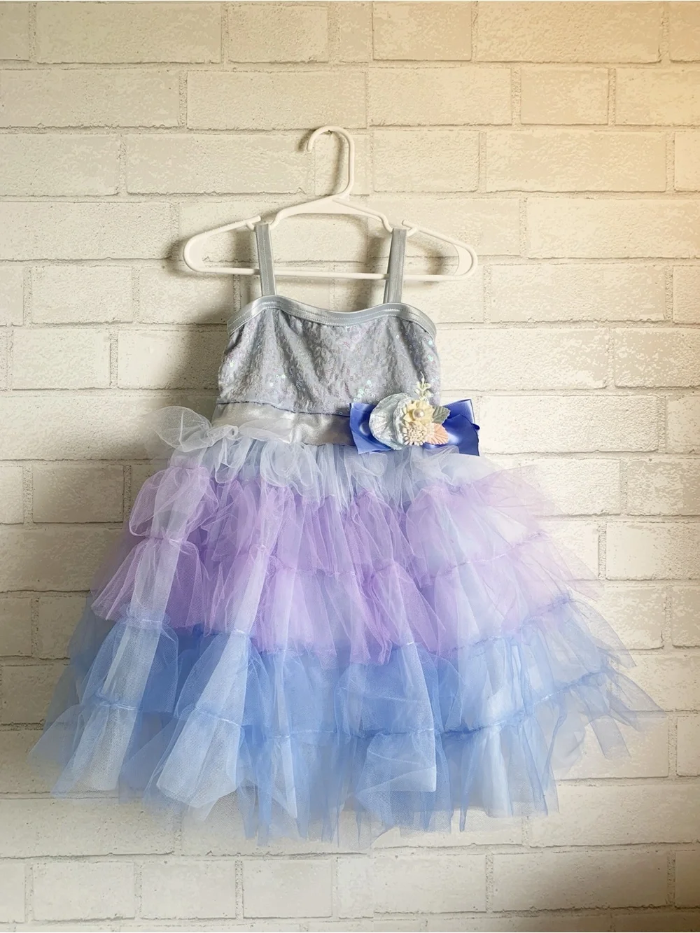 Weissman Girl Sequin Bodice Lavender and Light Blue Tulle Dance Costume XSC /4T